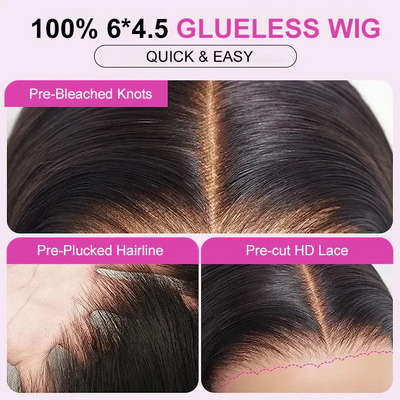 ZSF Side Part Highlight Straight Glueless Asymmetric P1B/27 Bob Lace Layer Cut Wig Human Hair 1 Piece