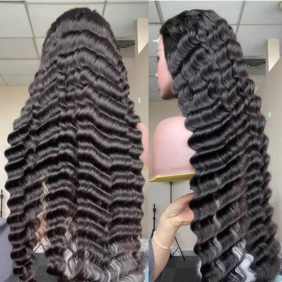 ZSF Hair 13*6 HD Lace Frontal Wig Loose Deep Wave Virgin Hair Unprocessed Human Hair 1Piece Natural Black