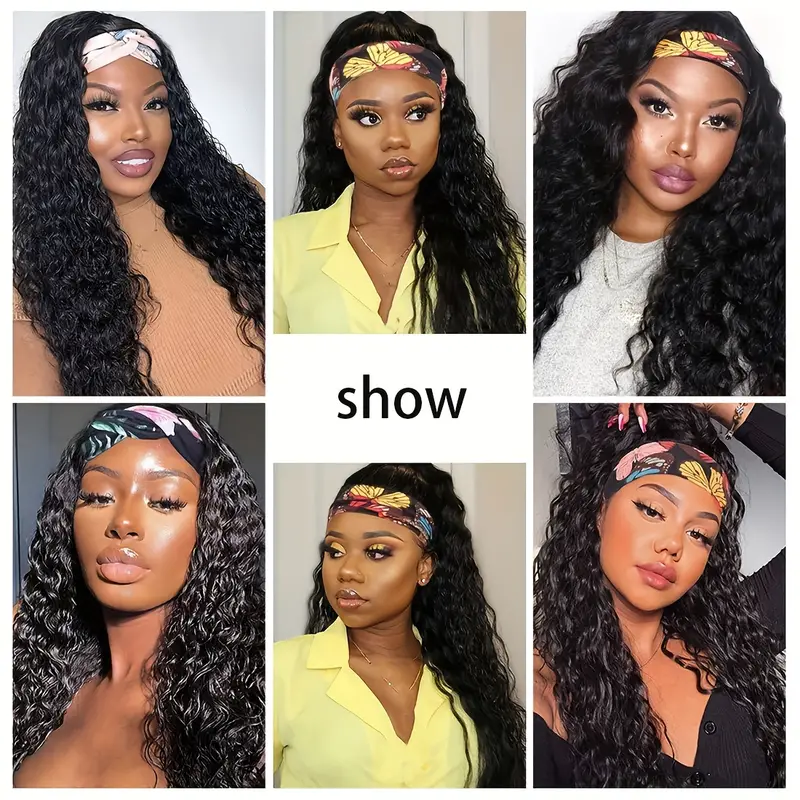 (Clearance Sale) ZSF Hair Headband Wig Deep Wave For Women No Glue & No Sew 1Piece