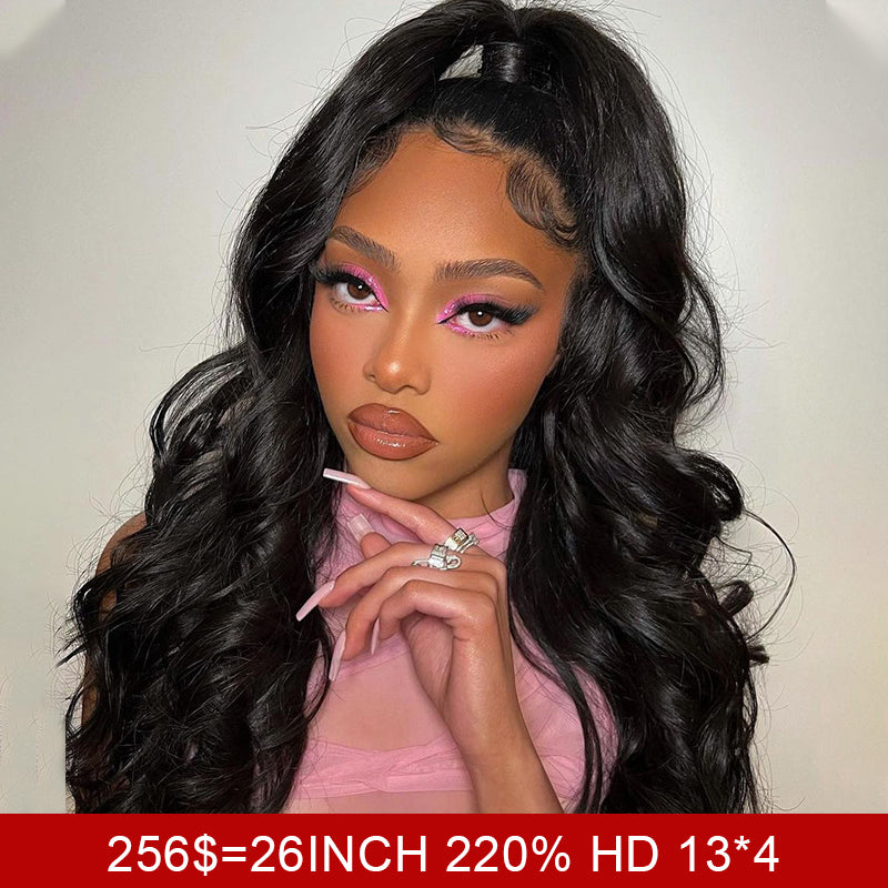 (Super Deal)26" Lace Frontal Wig|13*4 HD Lace Wig 220% Density Human Virgin Hair Natural Hairline