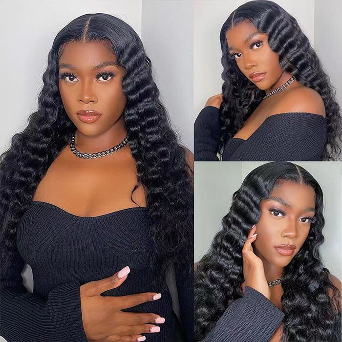 ZSF Upgrade 7*5 Glueless Loose Deep Wave Undetected HD Lace Closure Wig Beginner Friendly