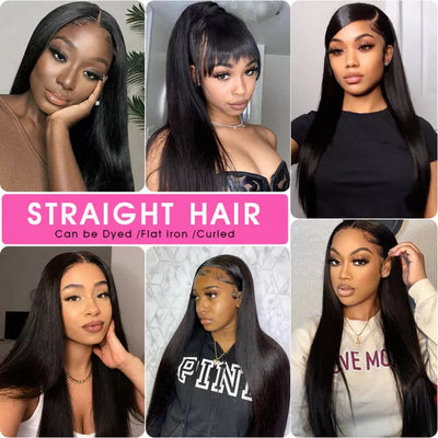 ZSF 10A Grade Straight Virgin Hair 4Bundles With Frontal 100% Human Hair Natural Black