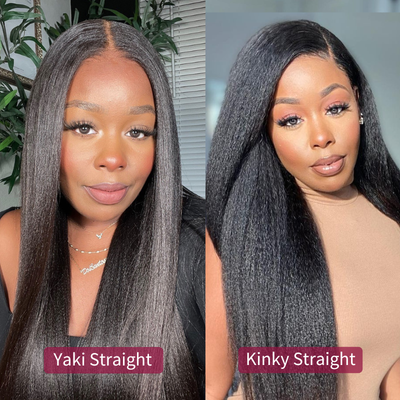 (BUY 1 GET 1 Free)ZSF 7*5 Glueless Yaki Straight HD Lace Wear Go Wig Tiny Knots Drawstring Pre-Bleached Pre-Cut Lace
