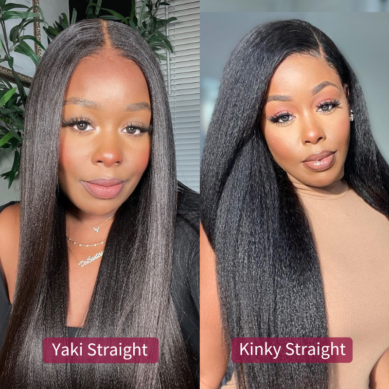 ZSF 7*5 Glueless Yaki Straight HD Lace Wear Go Wig Tiny Knots Pre-Bleached Pre-Cut