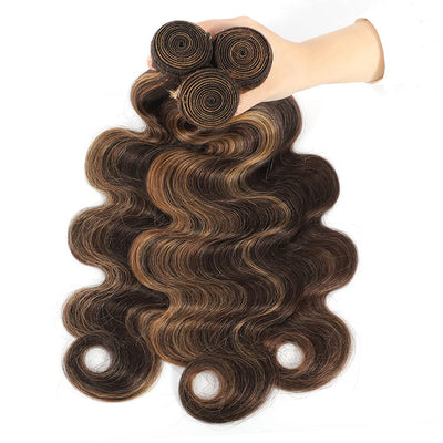 ZSF Ombre  P4/30 Body Wave Virgin Hair 4Bundles With Lace Frontal 100% Human Hair