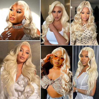 ZSF 10A Grade Blonde #613 Body Wave 3 Bundles With Lace Frontal 100% Human Hair