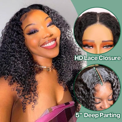 ZSF Deep Wave Bob Wig Deep Wave Bob Wig 5*5 HD Lace Brazilian Virgin Hair Unprocessed Curly Wigs