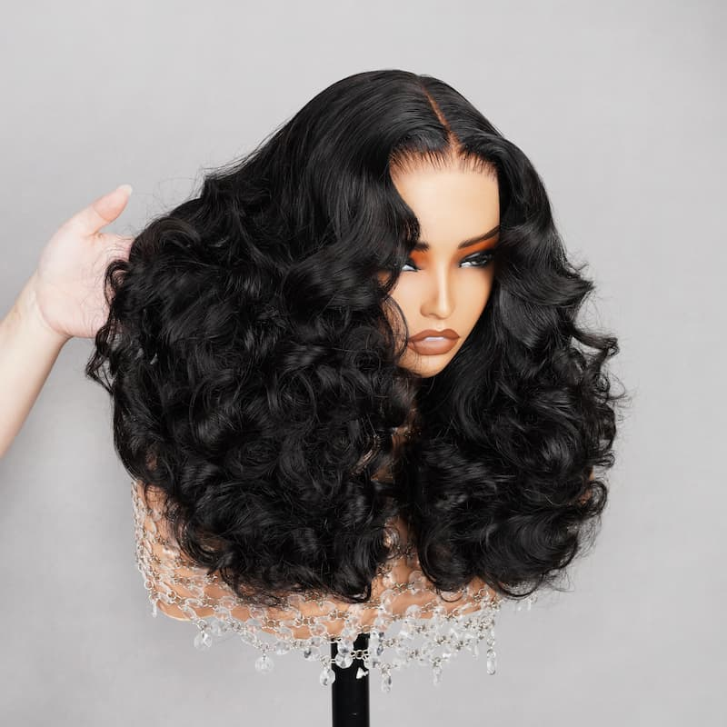 ZSF Fummi Curly HD Lace Closure Wig Pre-Cut  Wear Go Unprocessed 100% Human Hair