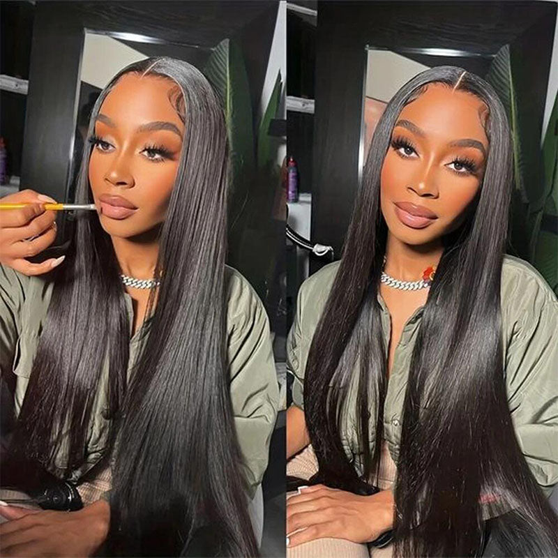 ZSF 7*5 Glueless Straight HD Lace Wear Go Wig Tiny Knots Pre-Bleached