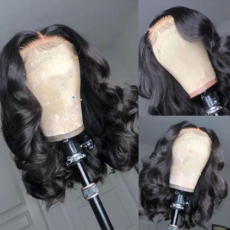 ZSF Body Wave 7*5 Glueless HD Bob Lace Wig Real HD Lace 100% Human Virgin Hair