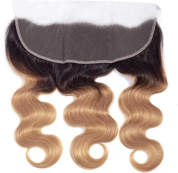 ZSF T1B/27 Ombre Blonde Body Wave Human Hair 4Bundles With Lace Frontal Brazilian Remy Hair