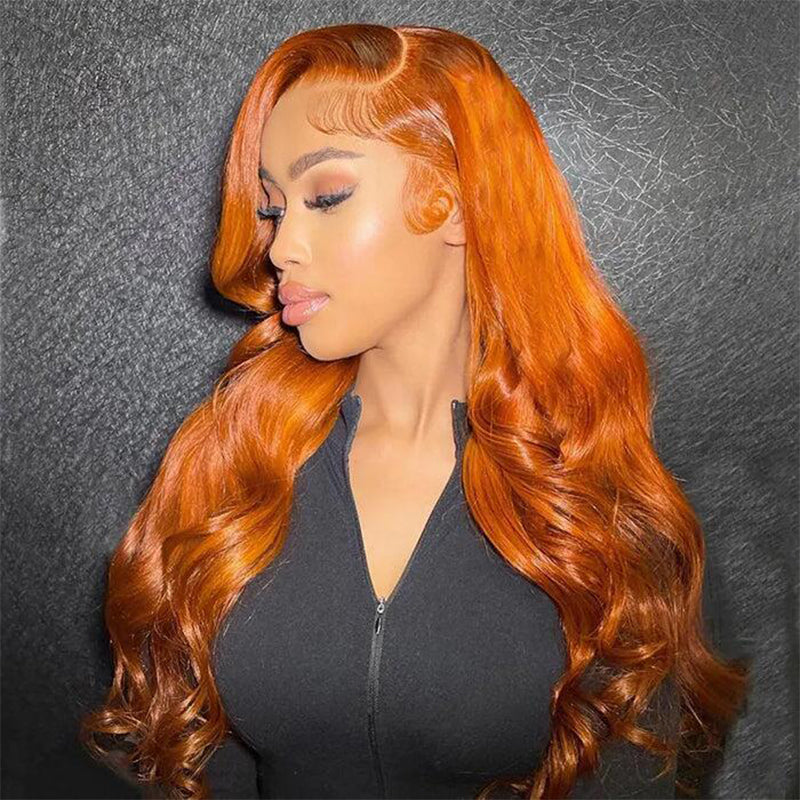 (BUY 2 PAY 1)ZSF Ginger Orange Body Wave Colored Human Lace Wig