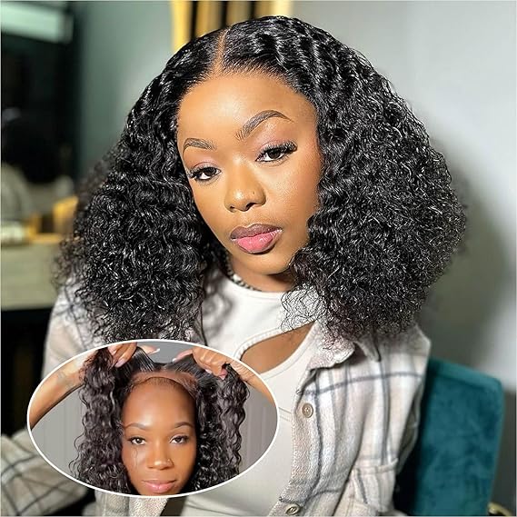 ZSF Deep Wave Bob Wig Deep Wave Bob Wig 5*5 HD Lace Brazilian Virgin Hair Unprocessed Curly Wigs