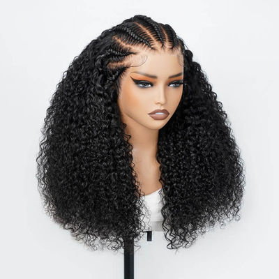 ZSF Hair Pre-Braids Curly HD Lace Frontal Wigs Vigin Human Lace braiding Hair Wig