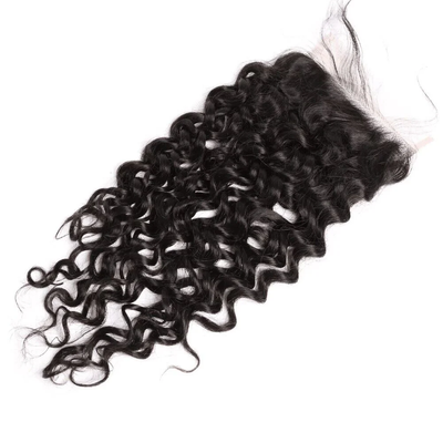 ZSF 6×6/7×7 Lace Closure With Water Wave Bundles Grade 8A Virgin Hair Unprocessed Natural Black Hair Weaving