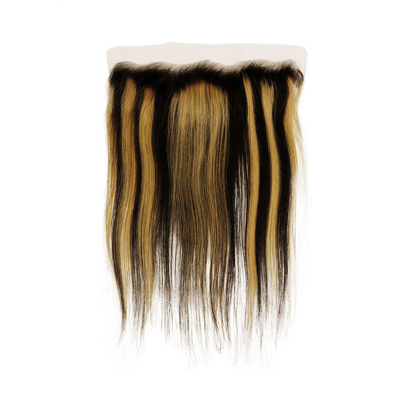 ZSF Ombre Blonde P1B/27 Straight Virgin Hair 4Bundles With Lace Frontal 100% Human Hair