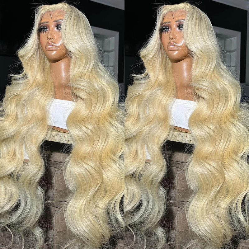 (Clearance Sale) ZSF 32Inch Body Wave Russian 613 Blonde Virgin Hair Preplucked With Baby Hair Natural Hairline