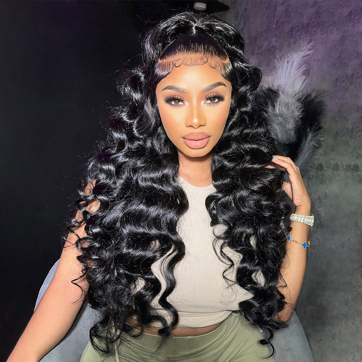 ZSF Loose Deep Wave 13*6 HD Lace Frontal Wig Pre Plucked Full