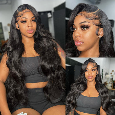 ZSF Body Wave 13*4 HD Swiss Lace Frontal Wig Melted Into All Skin Tones Human Hair For Woman