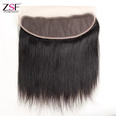 ZSF 10A Grade Straight Virgin Hair 4Bundles With Frontal 100% Human Hair Natural Black