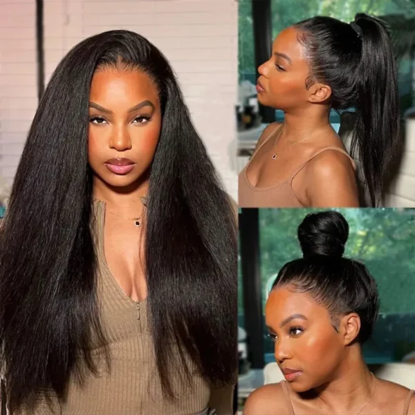 ZSF New Invisi Strap Snug Fit 360 Lace Yaki Straight Free Part  Pre Bleached Natural Hairline Virgin Hair