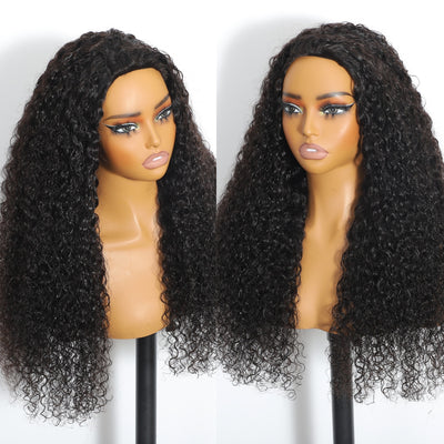 ZSF 3 In 1 Half Wig |Flip Over Burmese Curly Install Half With Drawstring Glueless Beginner Friendly