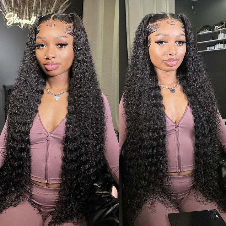 ZSF Hair Water Wave Curly 13*4 HD Lace Frontal Wig Human Hair Pre