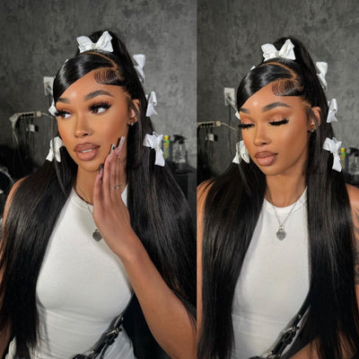 ZSF ZIP Wig With Optional Replaceable Tops Silky Straight  HD Lace Virgin Hair Natural Black