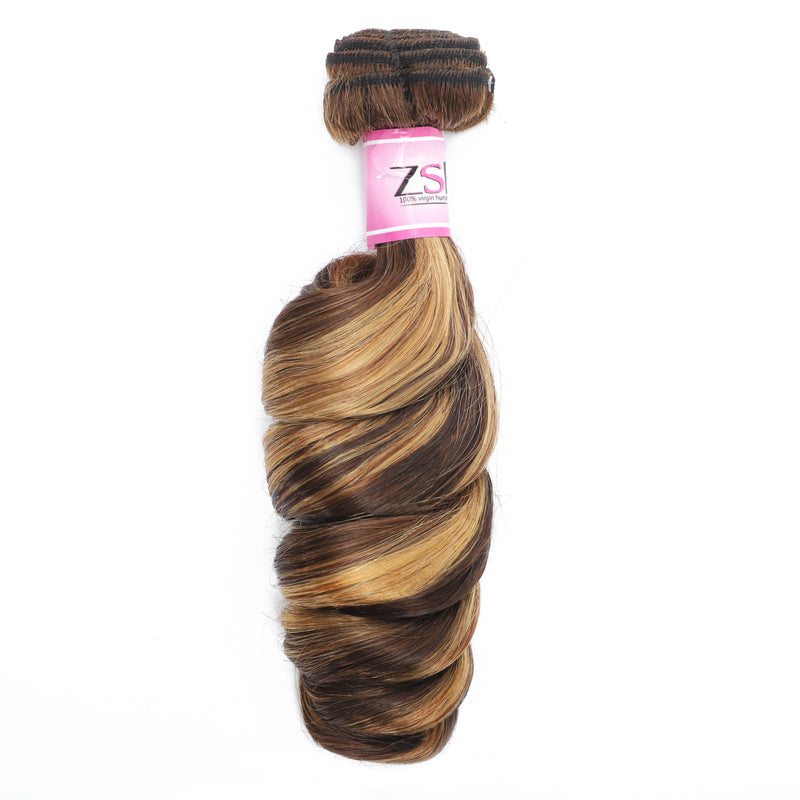 ZSF Hair 8A Grade Brown Blonde Highlight P4/27 Hair Bundles Hair Weave 1bundle