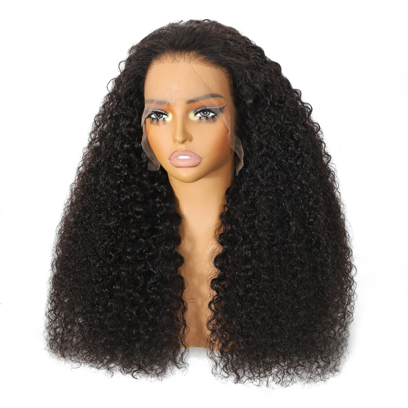 (BUY 1 GET 1 Free)ZSF Hair Pixie Curly Transparent Lace Frontal Wig 100% Human Virgin Hair