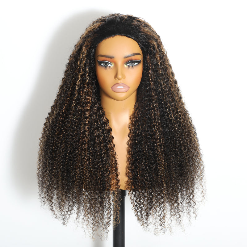 ZSF Hair 3-In-1 Half Wig Flip Over Kinky Curly 1B/27