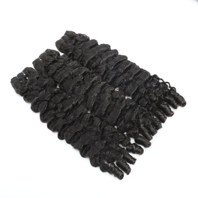 ZSF Hair Grade Double Drawn Hair Burmese Curl 1Bundle 100% Unprocessed Human Hair Weave Extensions