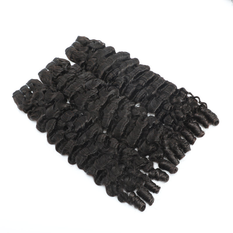 ZSF Hair Grade Double Drawn Hair Burmese Curl 1Bundle 100% Unprocessed Human Hair Weave Extensions