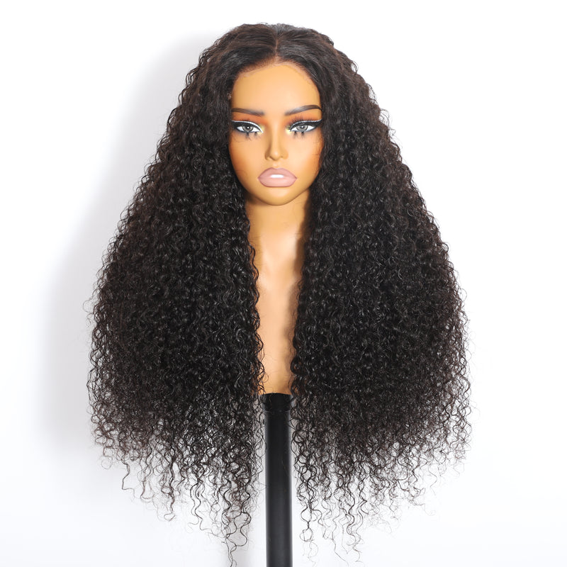 ZSF Hair Water Wave Curly 13*4 HD Lace Frontal Wig Human Hair Pre-Plucked Hairline Middle Part