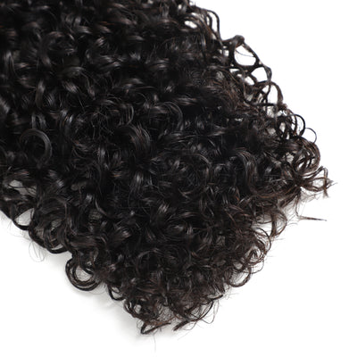 ZSF 10A Grade Pixie Curly Virgin Hair 4Bundles With Lace Frontal 100% Human Hair Natural Black
