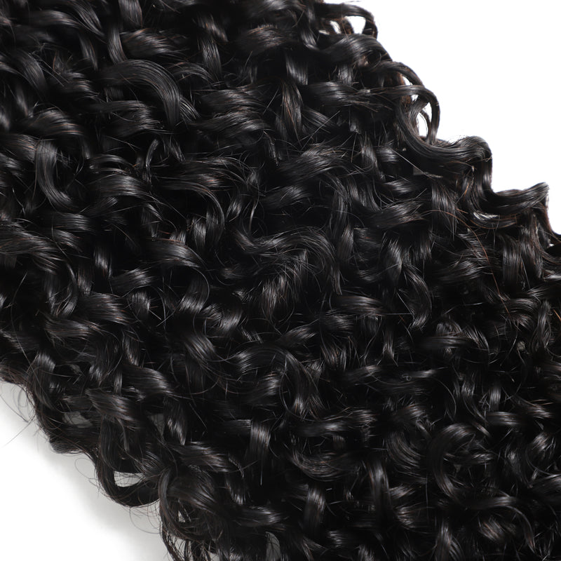 ZSF Hair Pixie Curly Virgin Hair 3Bundles With Lace Frontal Natural Black 8A Grade