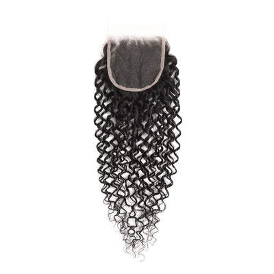 ZSF Hair Pixie Curly Virgin Hair 3Bundles With Lace Closure Natural Black 8A Grade