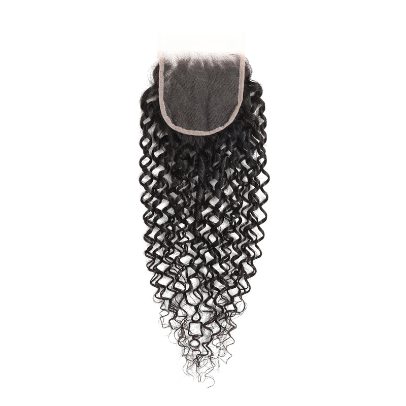ZSF Hair Pixie Curly Virgin Hair 3Bundles With Lace Closure Natural Black 8A Grade