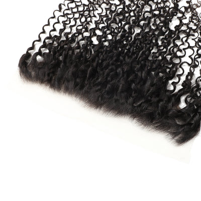 ZSF Hair Pixie Curly Virgin Hair 3Bundles With Lace Frontal Natural Black 8A Grade