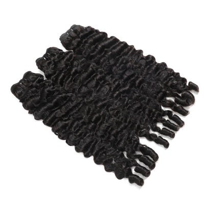 ZSF Hair Burmese Curly Virgin Hair 3Bundles With Lace Closure Natural Black 8A Grade