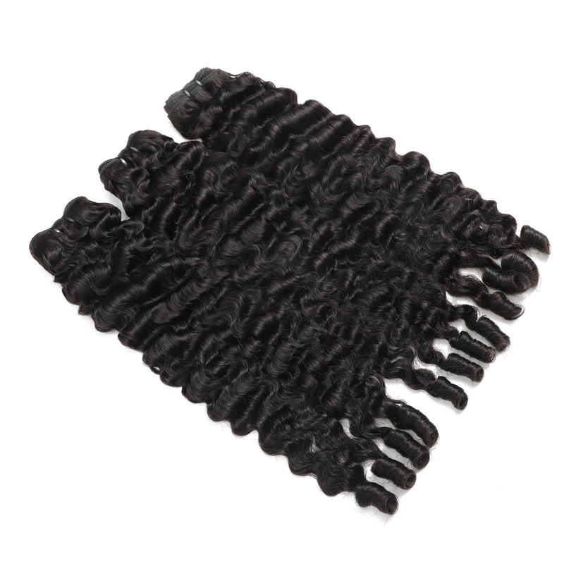 ZSF Hair Burmese Curly Virgin Hair 3Bundles With Lace Closure Natural Black 8A Grade