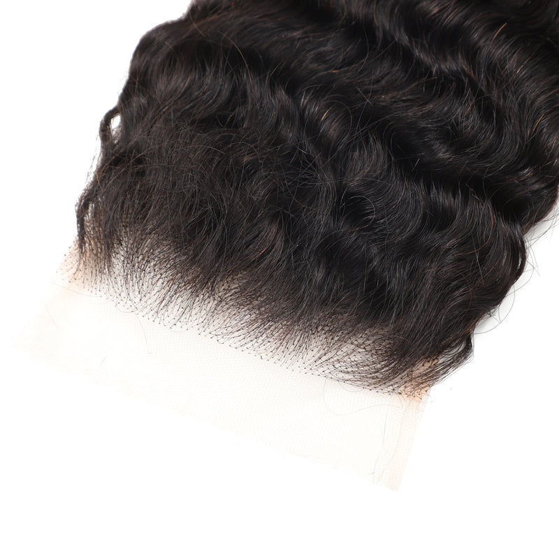 ZSF Hair Burmese Curly Virgin Hair 3Bundles With Lace Closure Natural Black 8A Grade