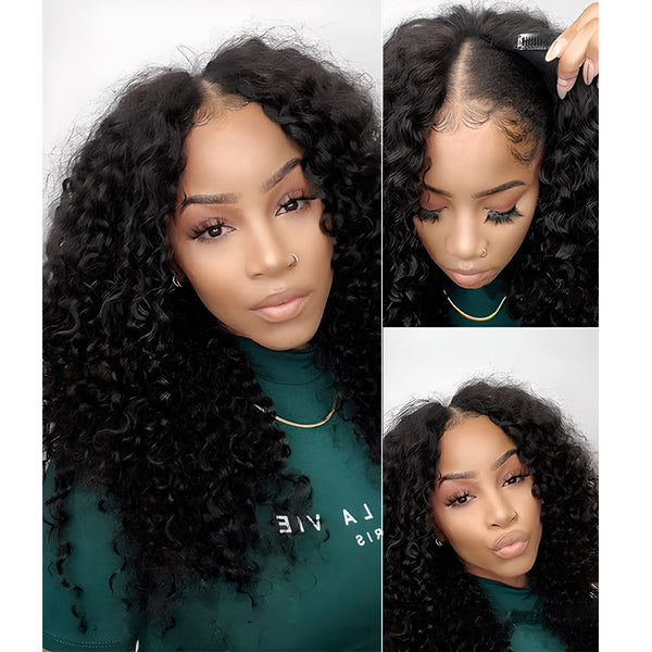 ZSF Hair V Part/U Part Full Machine Wig  Mini Leave Out No Glue No Sewin Human Hair Wig