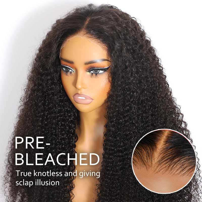 ZSF Hair 6*6/7*7 HD Lace Closure Wig Kinky Curly Glueless Upgrade Drawstring Virgin Human Hair Natural Black