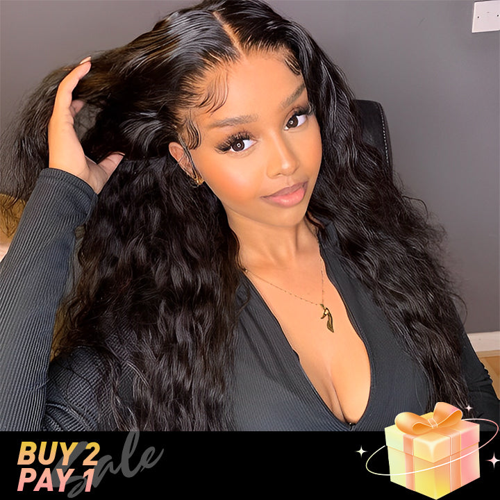 (BUY 2 PAY 1)ZSF HD Water Wave Invisiable Lace Frontal Wig 100% Remy Hair