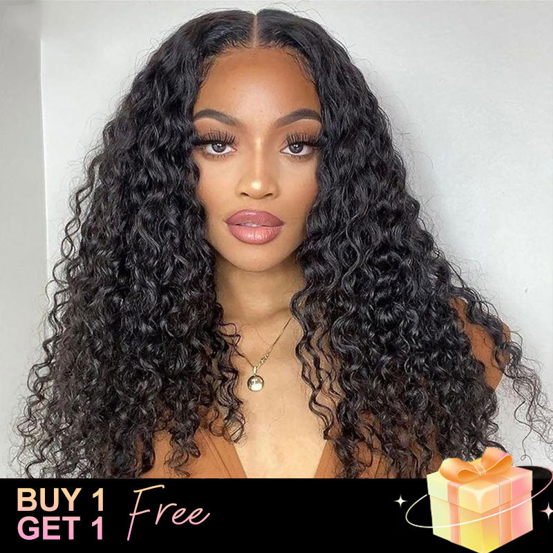 (BUY 1 GET 1 Free)ZSF Water Wave Glueless Ready To Go Wig HD Lace Closure Wig Pre-plucked Hairline