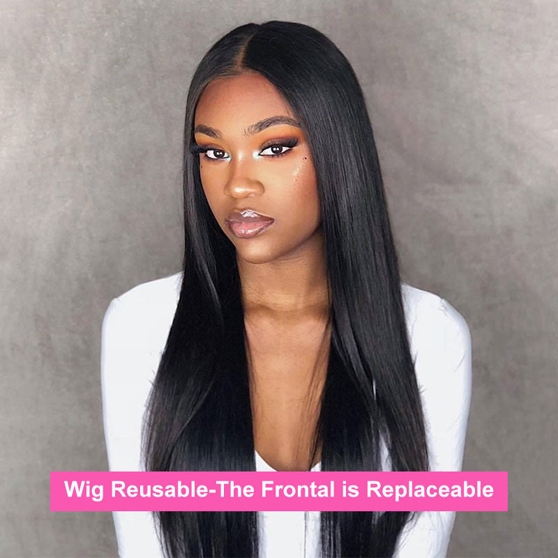 ZSF ZIP Wig Silky Straight With Optional Replaceable Tops HD Lace Frontal Wigs