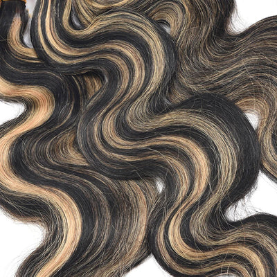 ZSF P1B/27 Ombre Blonde Body Wave Human Hair 3Bundles With Lace Frontal Brazilian Remy Hair