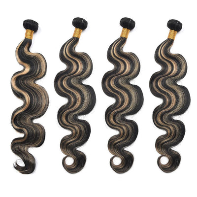 ZSF Ombre Blonde P1B/27 Body Wave Virgin Hair 4Bundles With Lace Frontal 100% Human Hair