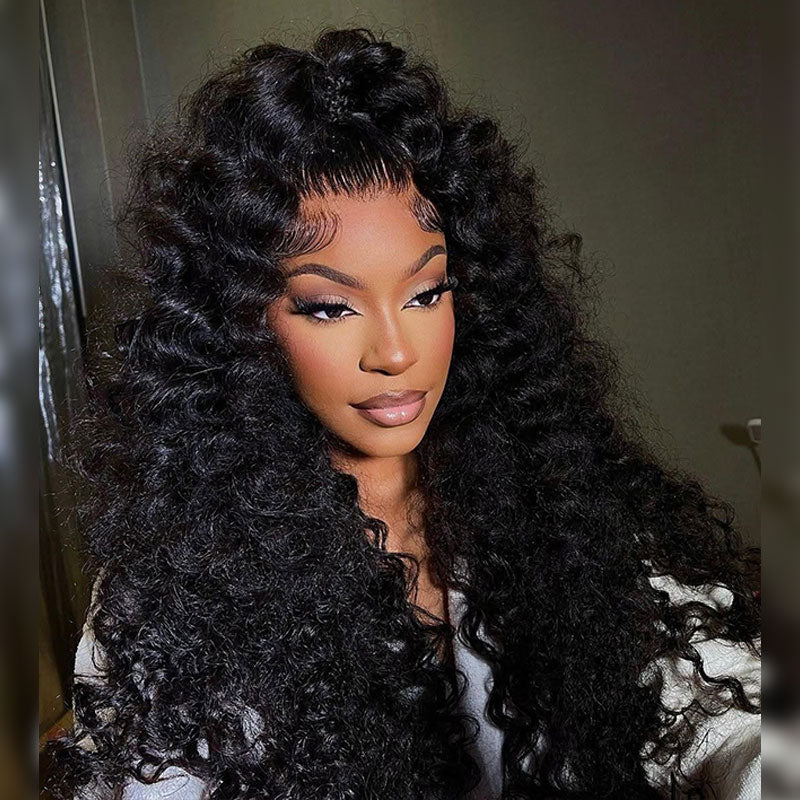 (BUY 1 GET 1 Free)ZSF Super Bouncy Wander Curls HD Lace Wig With Tiny Knots Free Part Brazilian Human Virgin Hair